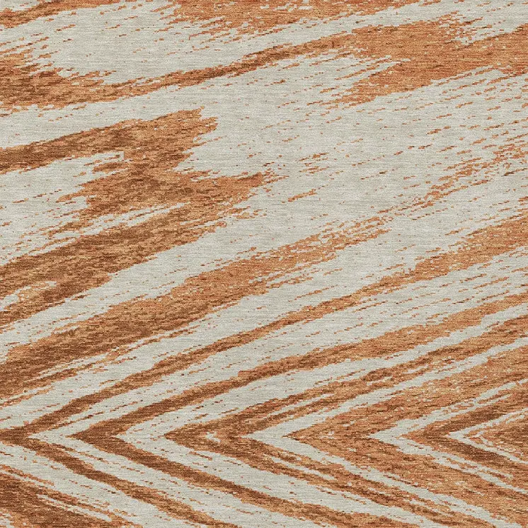 10' X 14' Orange Brown And Beige Abstract Washable Indoor Outdoor Area Rug