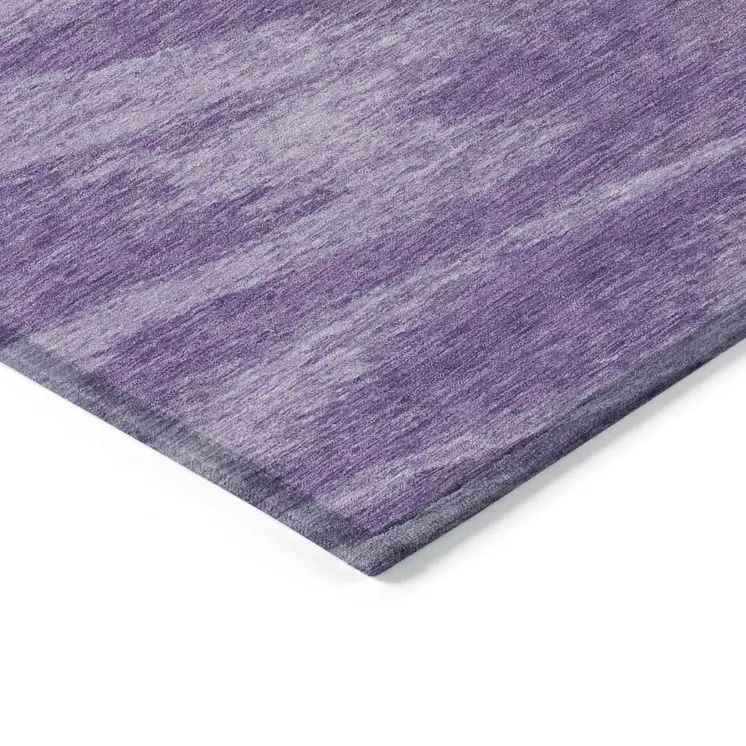 3' X 5' Purple And Ivory Abstract Washable Indoor Outdoor Area Rug