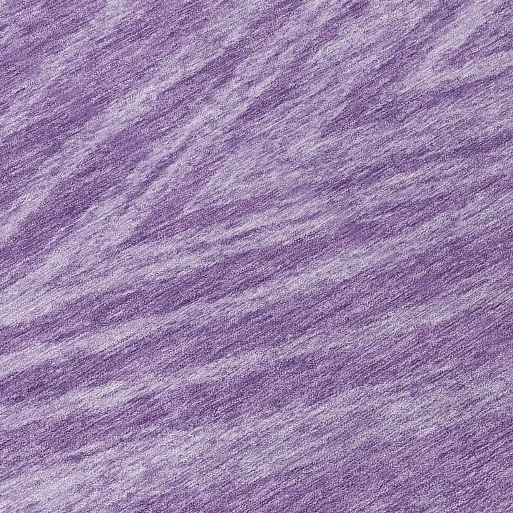 8' Purple And Ivory Round Abstract Washable Indoor Outdoor Area Rug