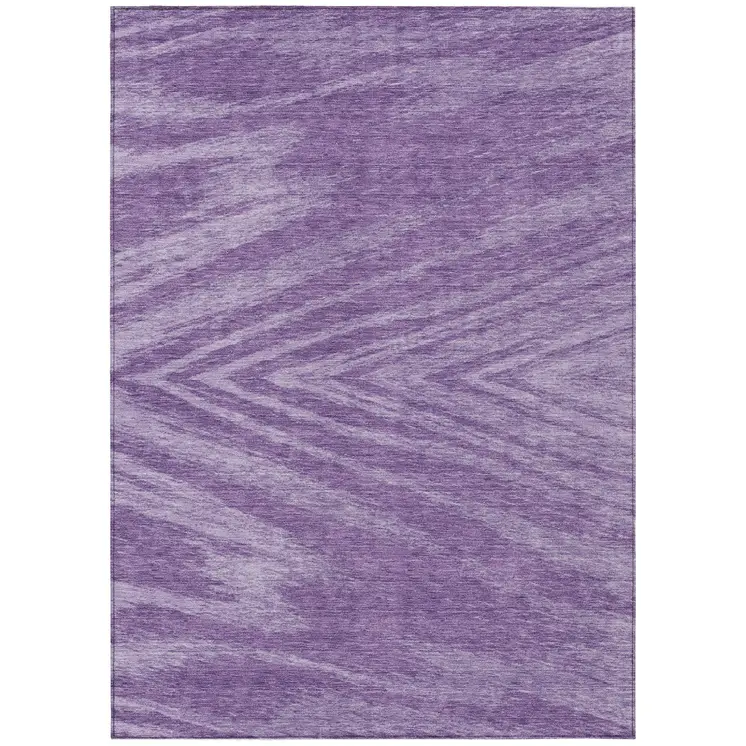 10' X 14' Purple And Ivory Abstract Washable Indoor Outdoor Area Rug