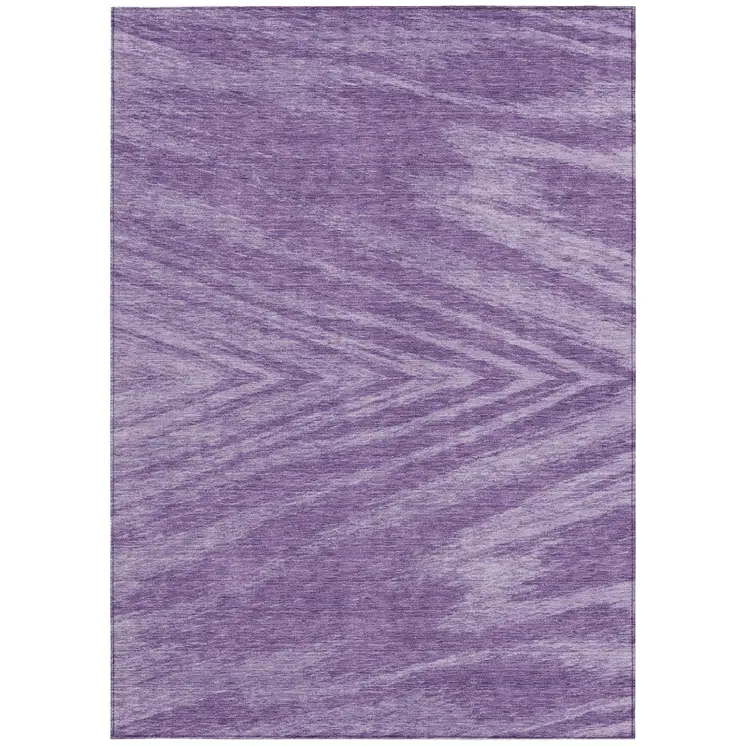 10' X 14' Purple And Ivory Abstract Washable Indoor Outdoor Area Rug