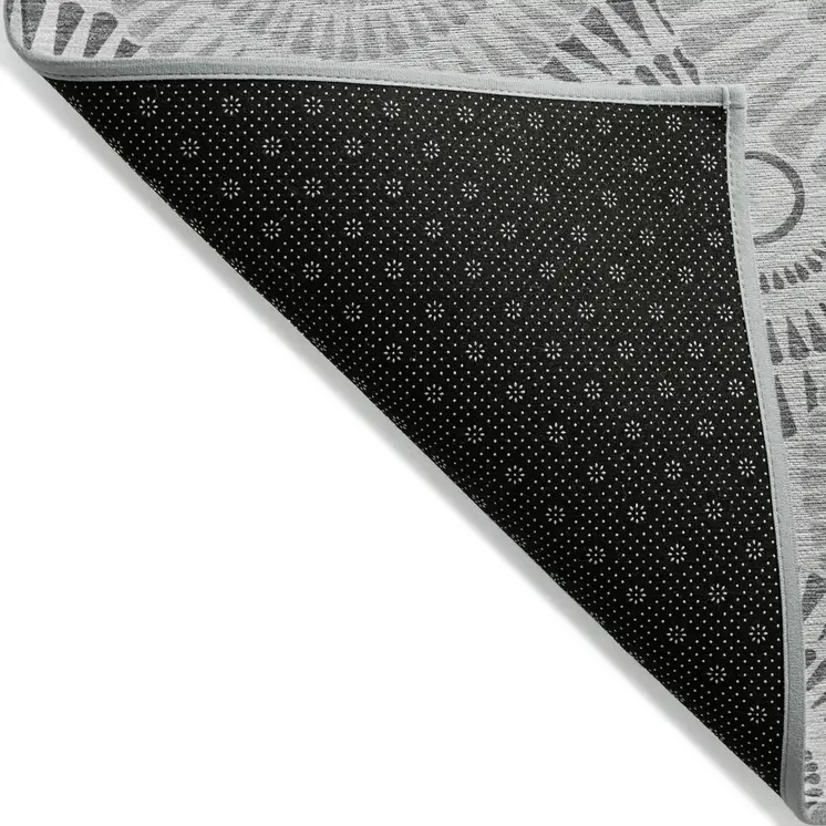10' X 14' Gray And Dark Gray Geometric Washable Indoor Outdoor Area Rug