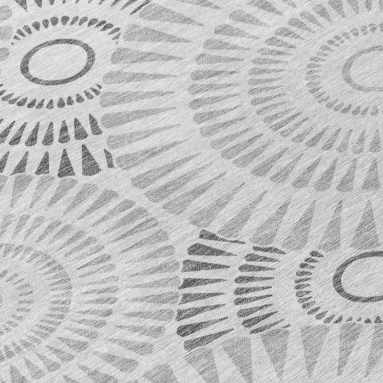 10' X 14' Gray And Dark Gray Geometric Washable Indoor Outdoor Area Rug