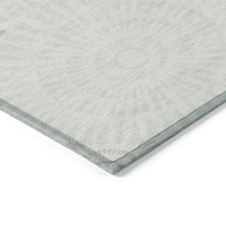10' X 14' Ivory And Gray Geometric Washable Indoor Outdoor Area Rug