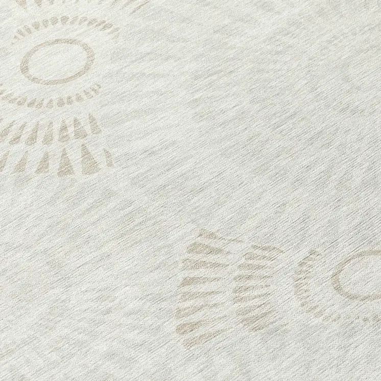 10' X 14' Ivory And Gray Geometric Washable Indoor Outdoor Area Rug