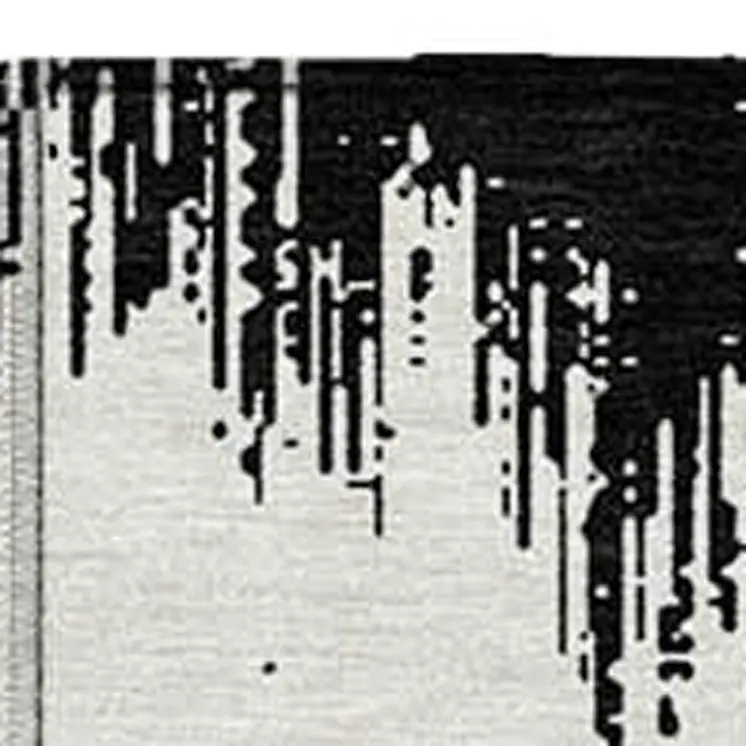 3' X 5' Black And Ivory Chevron Washable Indoor Outdoor Area Rug