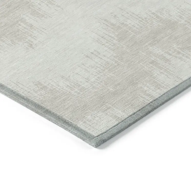 5' X 8' Ivory And Beige Chevron Washable Indoor Outdoor Area Rug
