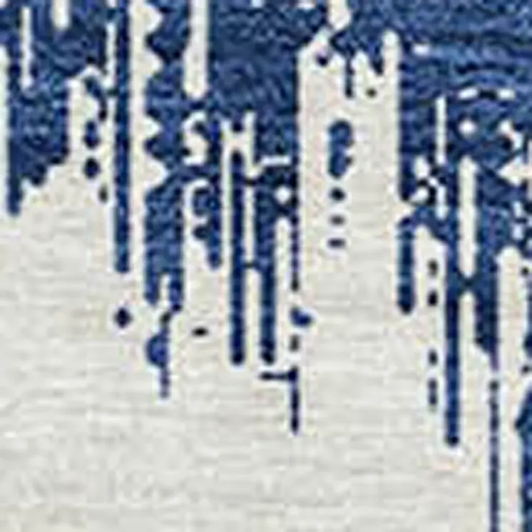 5' X 8' Navy Blue And Ivory Chevron Washable Indoor Outdoor Area Rug