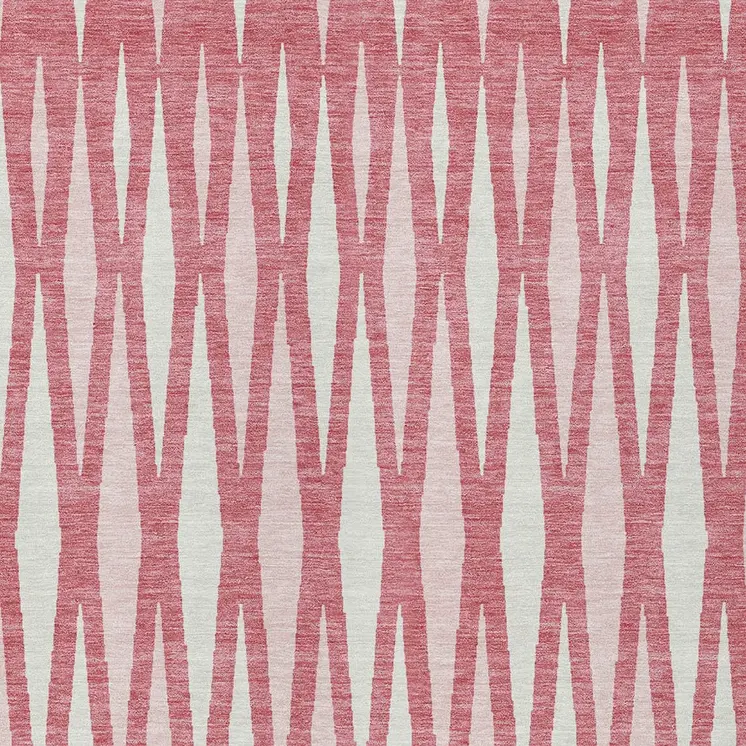 8' X 10' Blush And Ivory Geometric Washable Indoor Outdoor Area Rug