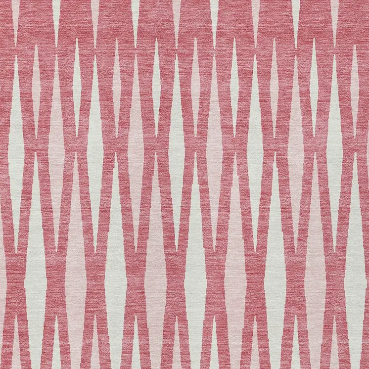 9' X 12' Blush And Ivory Geometric Washable Indoor Outdoor Area Rug