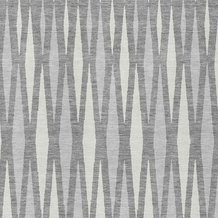 10' X 14' Gray And Ivory Geometric Washable Indoor Outdoor Area Rug