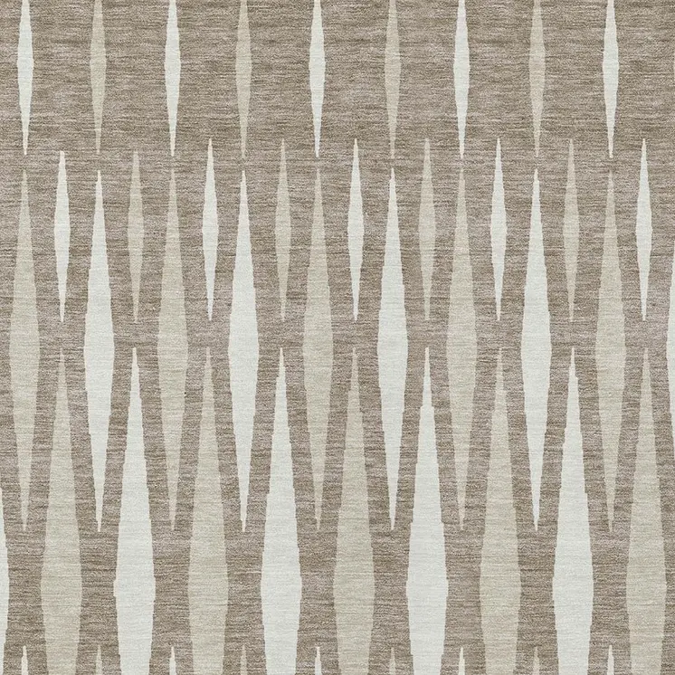 9' X 12' Taupe Beige And Ivory Geometric Washable Indoor Outdoor Area Rug