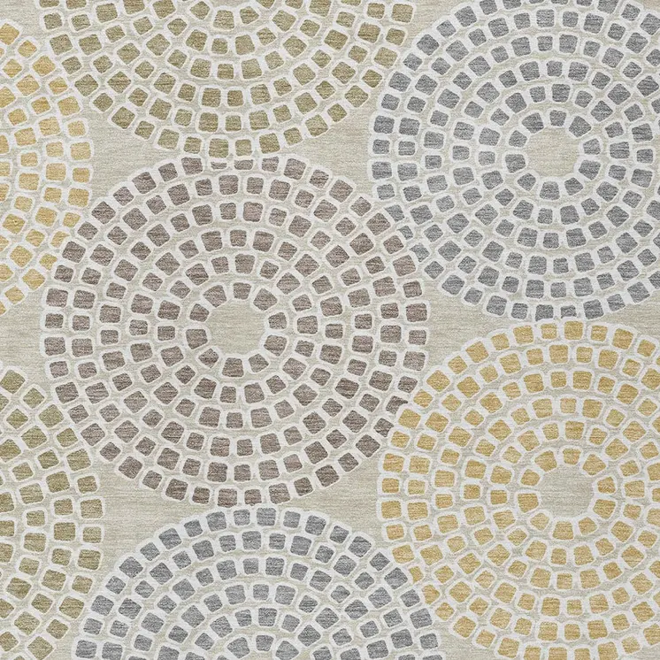 9' X 12' Beige Brown And Gray Geometric Washable Indoor Outdoor Area Rug
