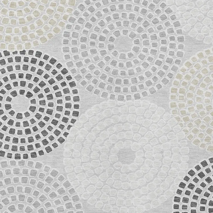5' X 8' Gray And Taupe Geometric Washable Indoor Outdoor Area Rug