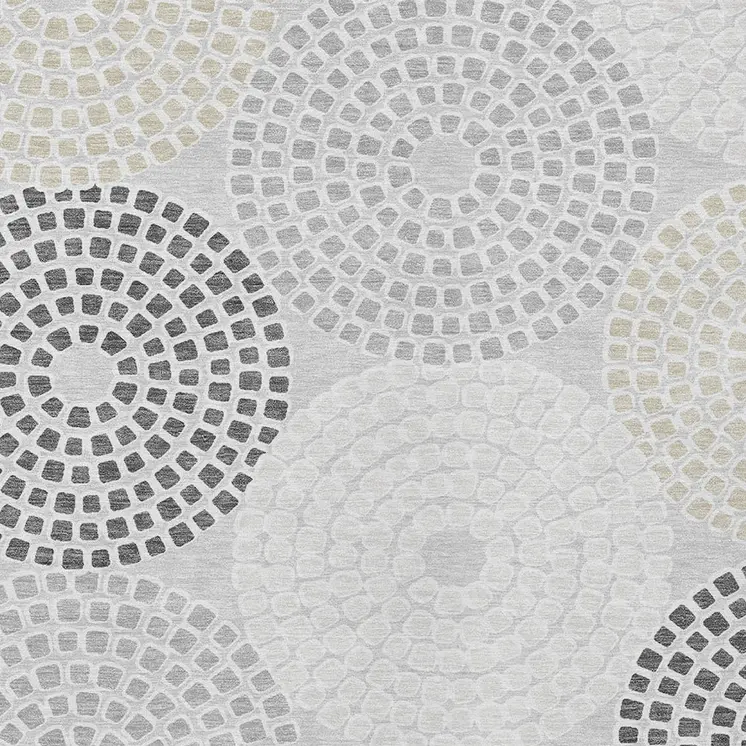 8' X 10' Gray And Taupe Geometric Washable Indoor Outdoor Area Rug