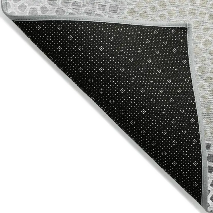 10' X 14' Gray And Taupe Geometric Washable Indoor Outdoor Area Rug