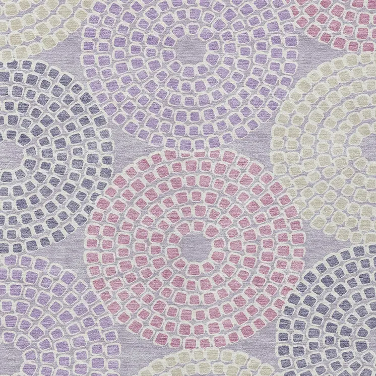 3' X 5' Lavender Purple And Gray Geometric Washable Indoor Outdoor Area Rug