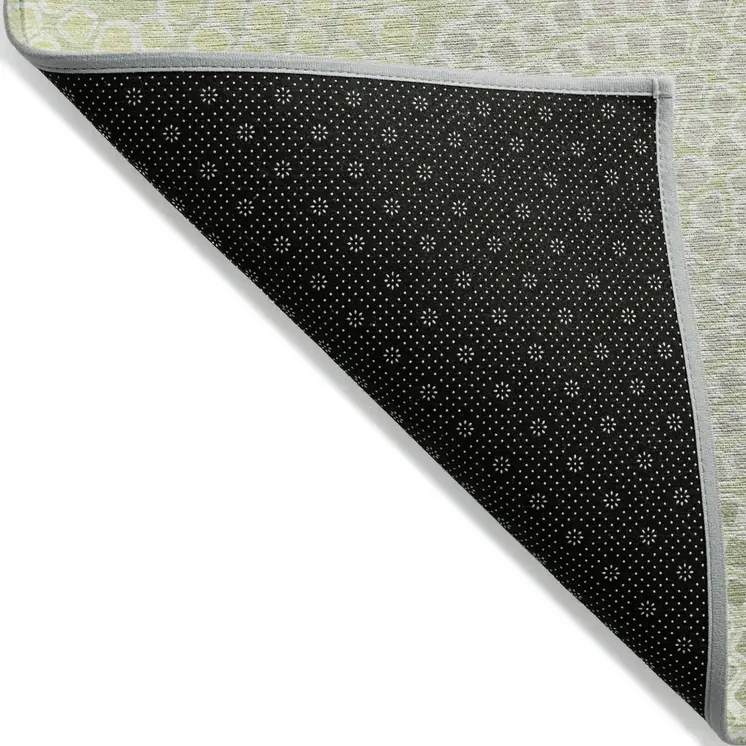 9' X 12' Mint Green And Light Purple Geometric Washable Indoor Outdoor Area Rug