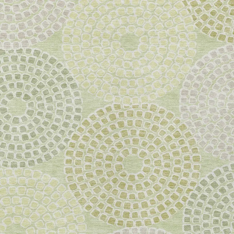 9' X 12' Mint Green And Light Purple Geometric Washable Indoor Outdoor Area Rug