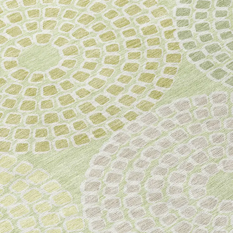 10' X 14' Mint Green And Light Purple Geometric Washable Indoor Outdoor Area Rug