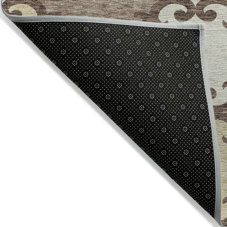 5' X 8' Brown And Beige Trellis Washable Indoor Outdoor Area Rug