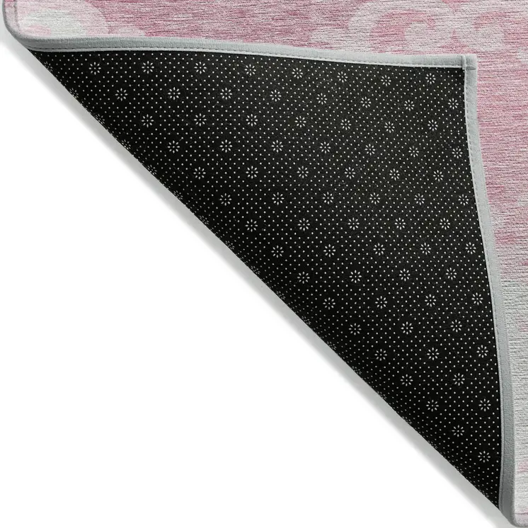 8' X 10' Pink And Gray Trellis Washable Indoor Outdoor Area Rug