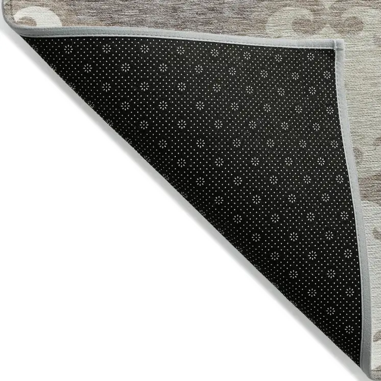 5' X 8' Taupe Beige And Gray Trellis Washable Indoor Outdoor Area Rug