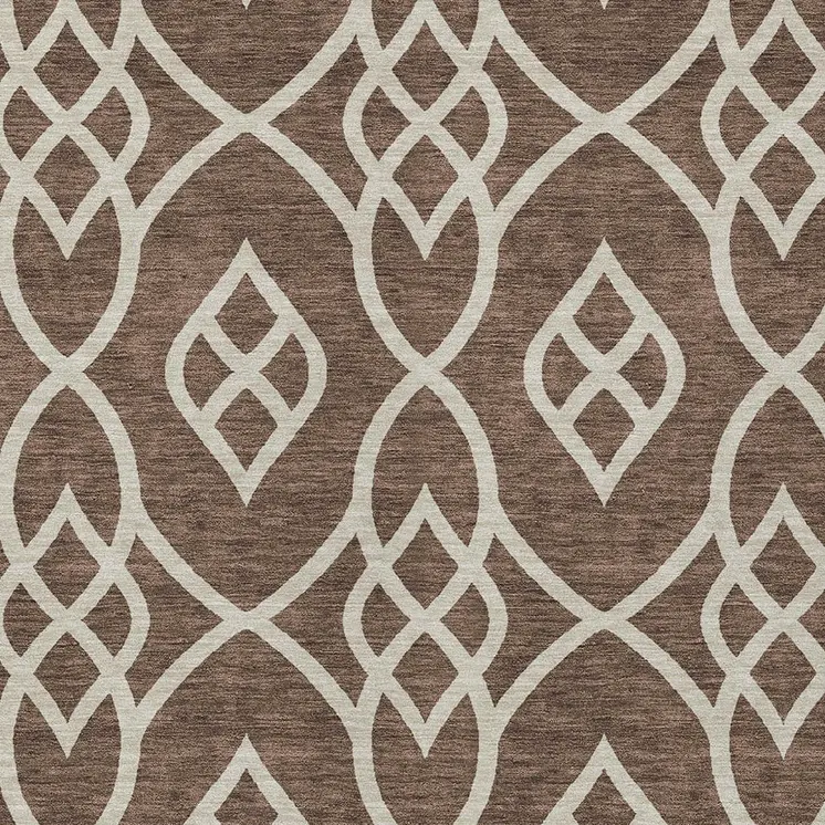 3' X 5' Chocolate And Ivory Trellis Washable Indoor Outdoor Area Rug