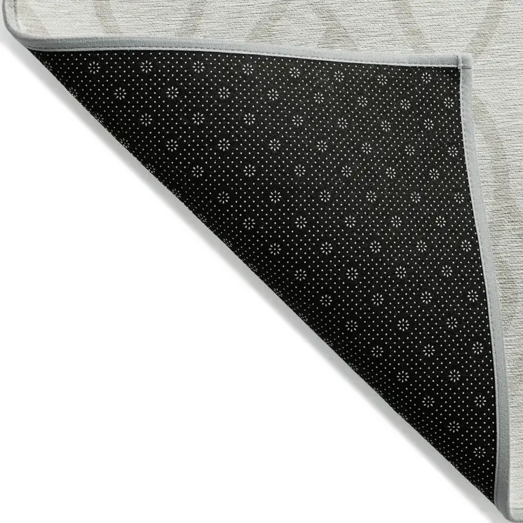 5' X 8' Ivory And Gray Trellis Washable Indoor Outdoor Area Rug