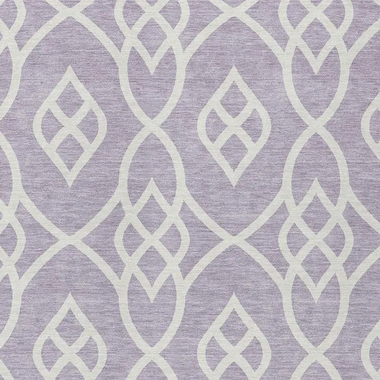 5' X 8' Lavender And Ivory Trellis Washable Indoor Outdoor Area Rug