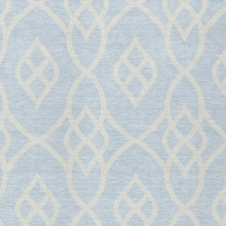 3' X 5' Sky Blue And Ivory Trellis Washable Indoor Outdoor Area Rug