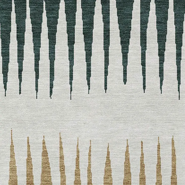 10' X 14' Charcoal Beige And Brown Striped Washable Indoor Outdoor Area Rug