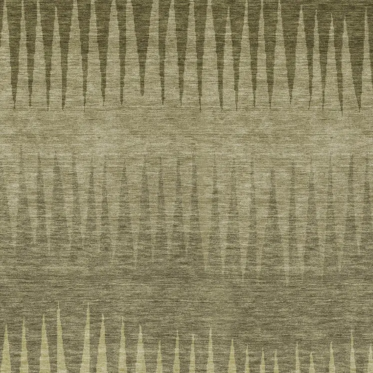 8' X 10' Green And Light Green Striped Washable Indoor Outdoor Area Rug
