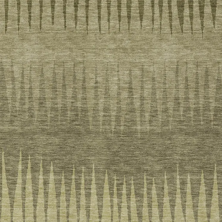 10' X 14' Green And Light Green Striped Washable Indoor Outdoor Area Rug