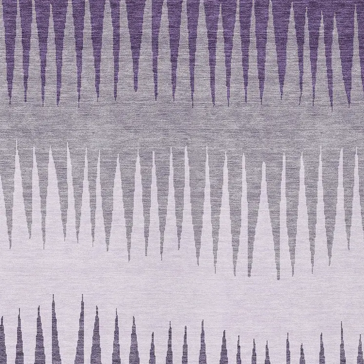 3' X 5' Purple Lavender And Gray Striped Washable Indoor Outdoor Area Rug