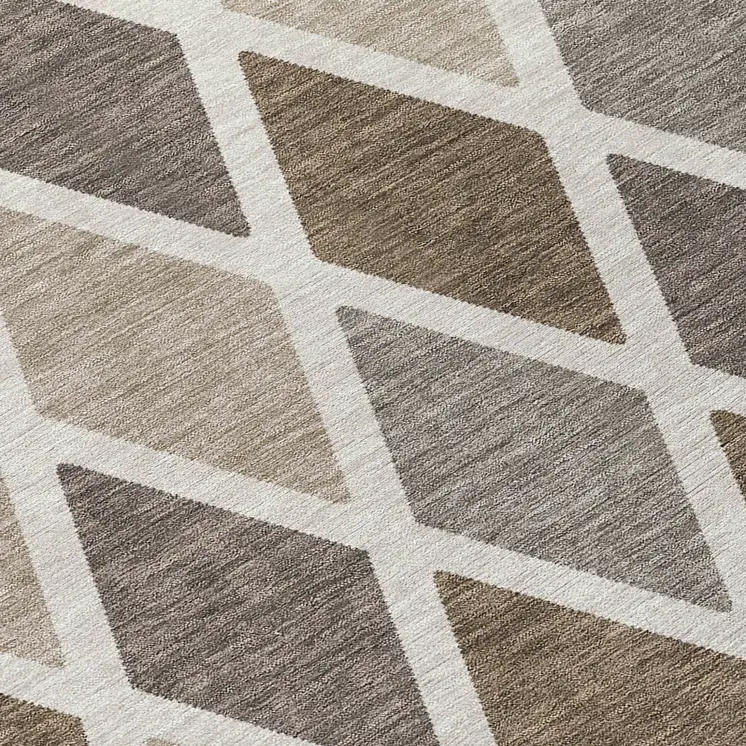 10' X 14' Beige Gray And Brown Geometric Washable Indoor Outdoor Area Rug