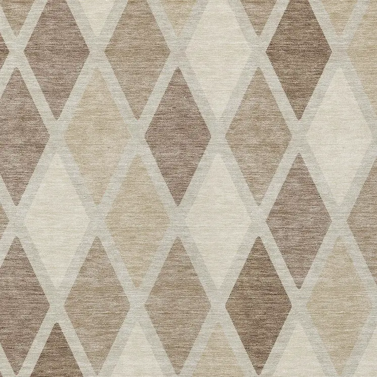 10' X 14' Taupe Beige And Ivory Geometric Washable Indoor Outdoor Area Rug