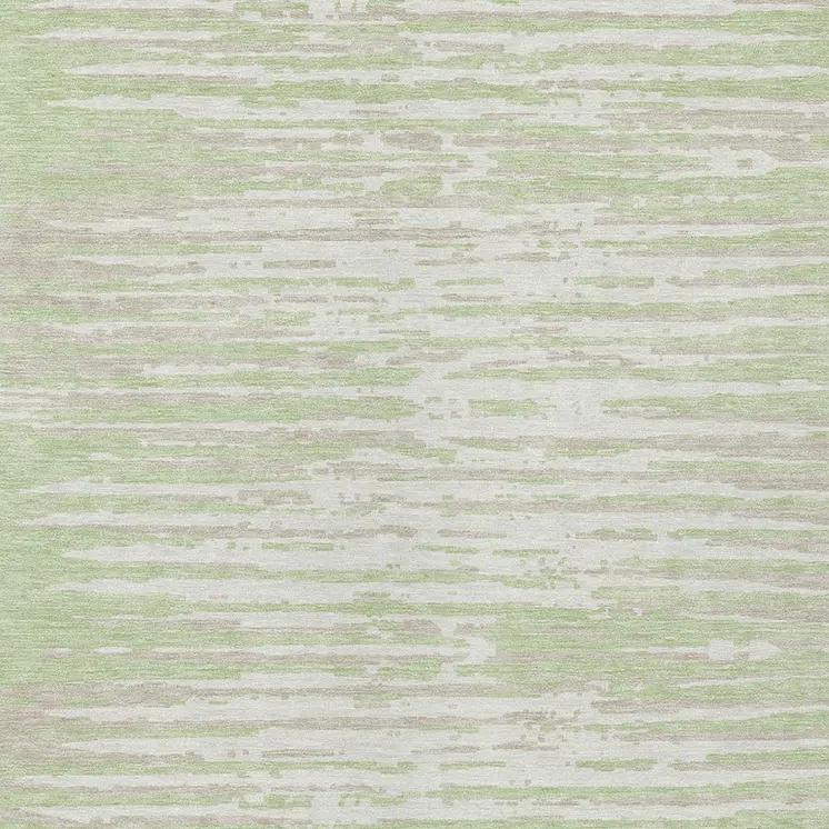 8' X 10' Artichoke Green And Ivory Striped Washable Indoor Outdoor Area Rug