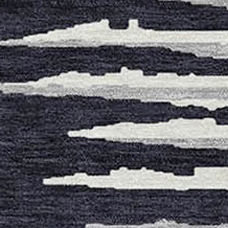 3' X 5' Black Gray And Ivory Striped Washable Indoor Outdoor Area Rug
