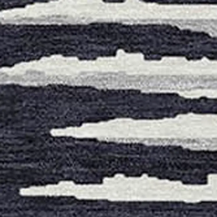 5' X 8' Black Gray And Ivory Striped Washable Indoor Outdoor Area Rug
