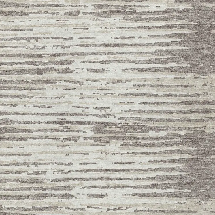 8' X 10' Taupe And Ivory Striped Washable Indoor Outdoor Area Rug