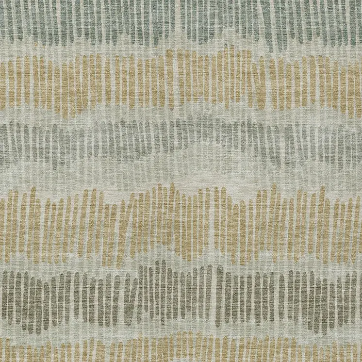 10' X 14' Beige Brown And Gray Striped Washable Indoor Outdoor Area Rug