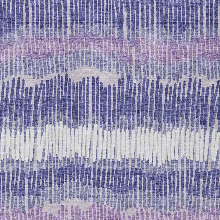 3' X 5' Purple And Gray Striped Washable Indoor Outdoor Area Rug