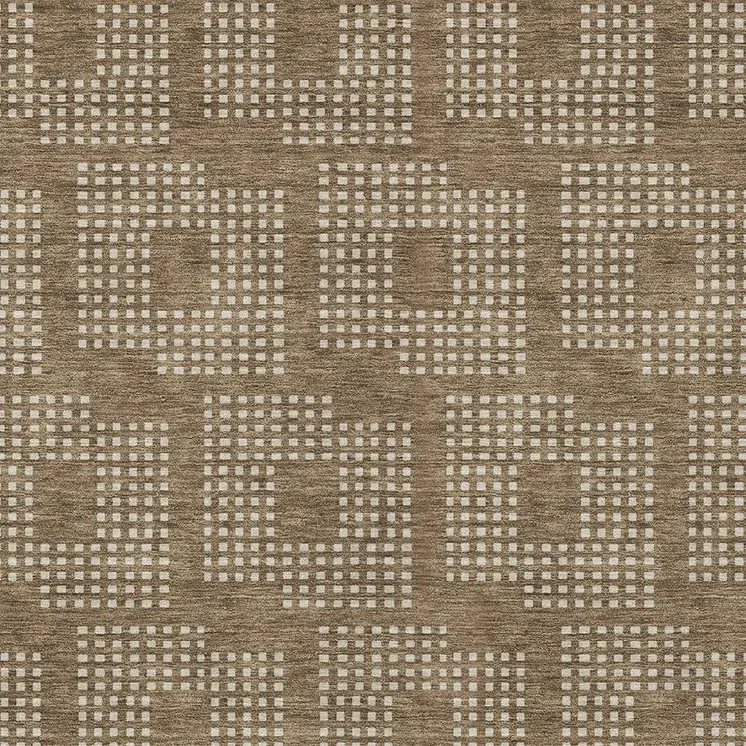 3' X 5' Brown And Ivory Geometric Washable Indoor Outdoor Area Rug