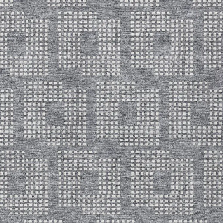 3' X 5' Gray And Ivory Geometric Washable Indoor Outdoor Area Rug