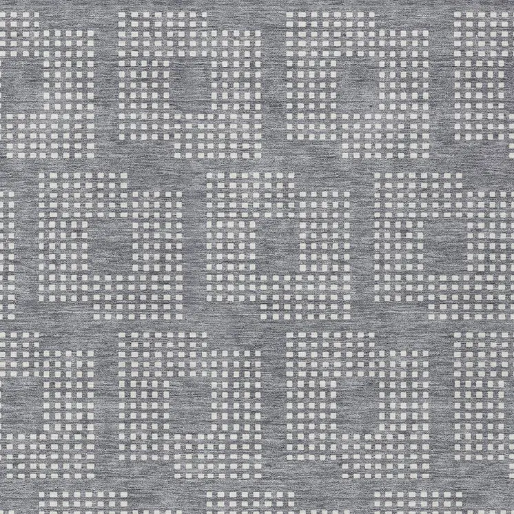 5' X 8' Gray And Ivory Geometric Washable Indoor Outdoor Area Rug