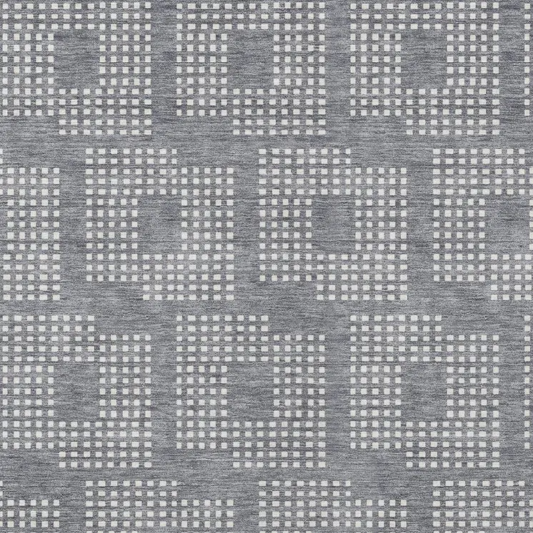 8' X 10' Gray And Ivory Geometric Washable Indoor Outdoor Area Rug