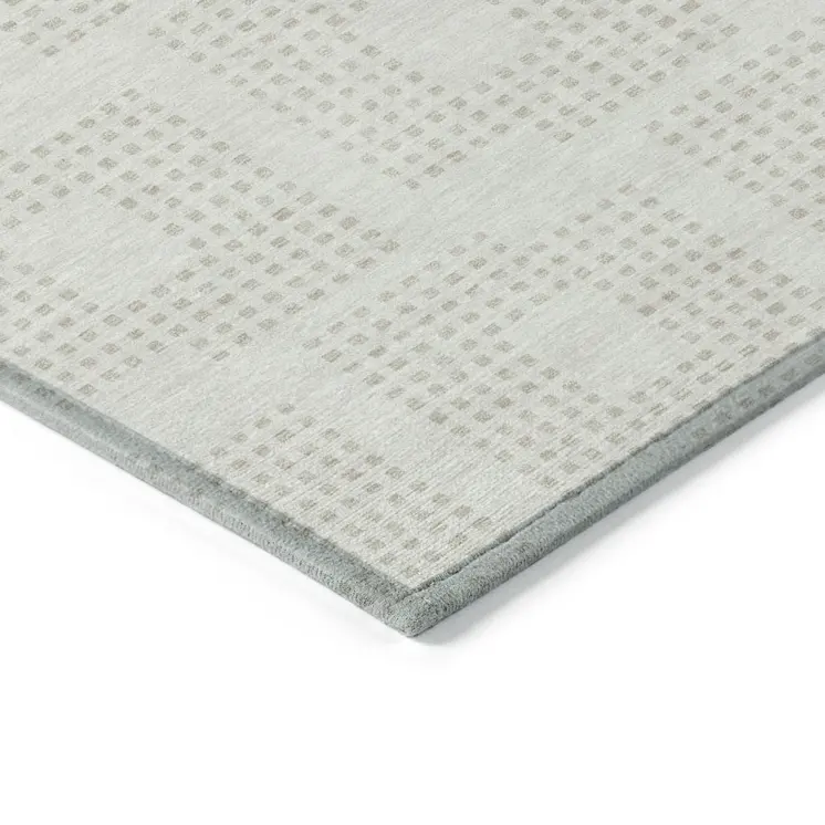 10' X 14' Ivory And Beige Geometric Washable Indoor Outdoor Area Rug