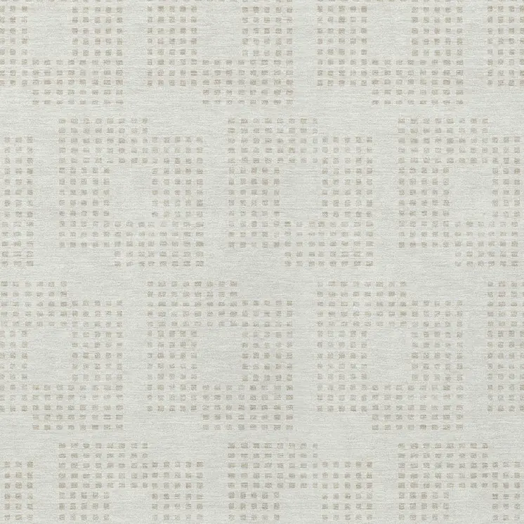 10' X 14' Ivory And Beige Geometric Washable Indoor Outdoor Area Rug