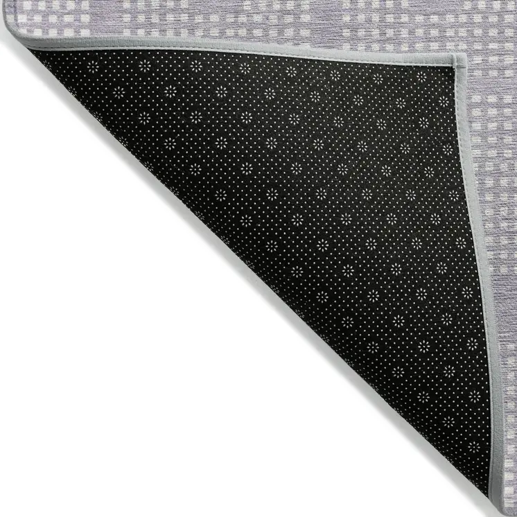 5' X 8' Lavender And Ivory Geometric Washable Indoor Outdoor Area Rug